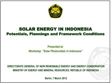 DIRECTORATE GENERAL OF NEW RENEWABLE ENERGY AND ...