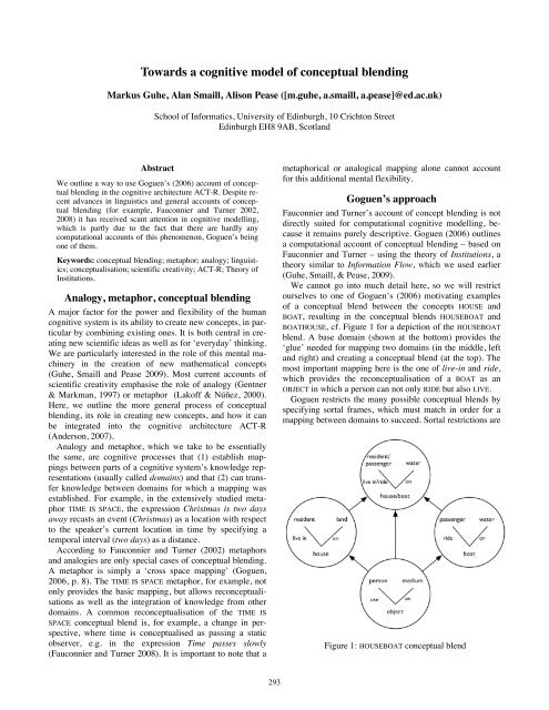 Towards a cognitive model of conceptual blending - ACT-R