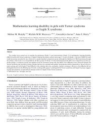 Mathematics learning disability in girls with Turner syndrome or ...