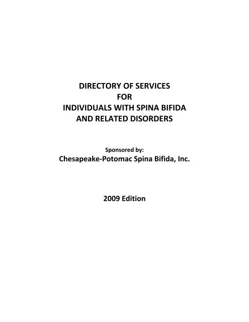 Directory of Services for Individuals with Spina Bifida