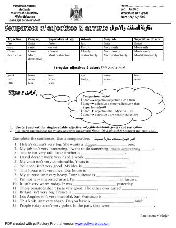 comparison and superlative 10th