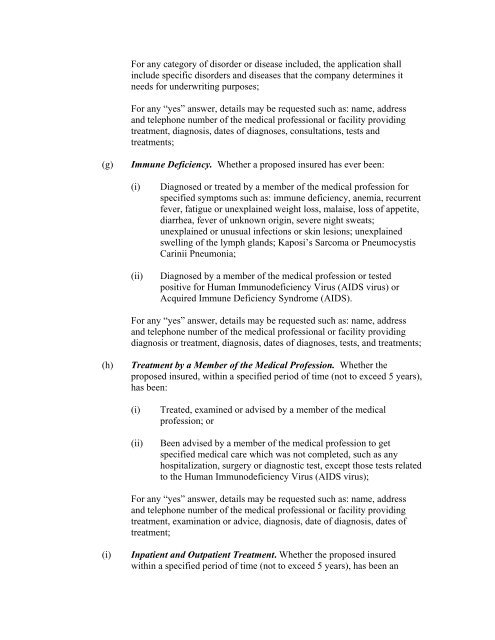 Amendment to the Individual Life Application Standards - Interstate ...