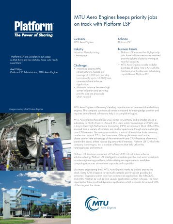 MTU Aero Engines keeps priority  jobs on track with Platform LSFÃ‚Â®