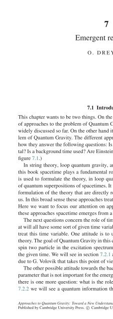 Approaches to Quantum Gravity