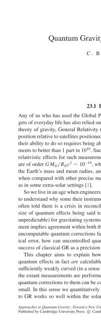 Approaches to Quantum Gravity