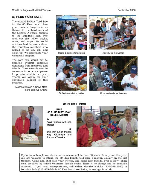 2008 September Bulletin - West Los Angeles Buddhist Temple