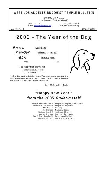 2006 January Bulletin - West Los Angeles Buddhist Temple