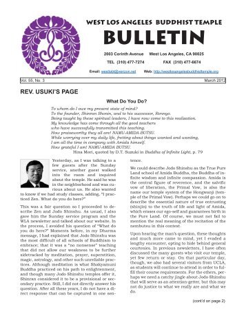 2012 March Bulletin - West Los Angeles Buddhist Temple