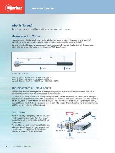 www.norbar.com What is Torque? Measurement of Torque The ...