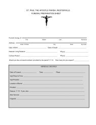 Funeral Planning Packet - St. Paul The Apostle Catholic Church