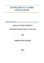 SUPPLEMENT A NORD GENEALOGIE - Site du Groupement ...