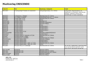 Musikverlag CRESCENDO - Akkordeon Musik Edition