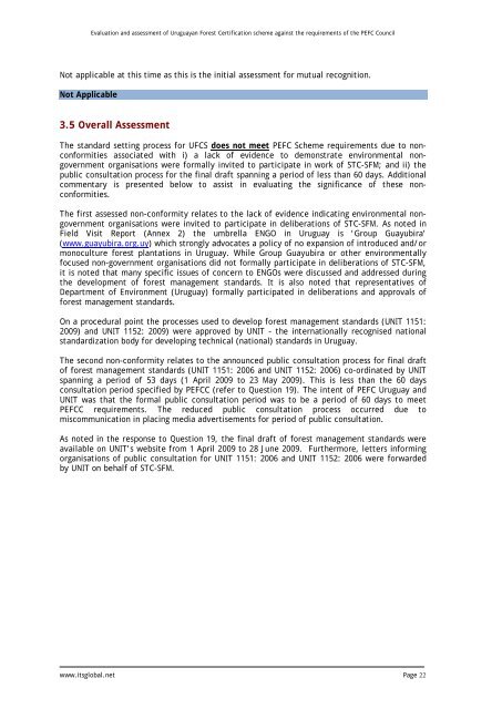 Conformity assessment of UFCS against PEFC (2010).pdf - ITS Global