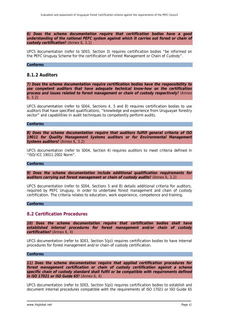 Conformity assessment of UFCS against PEFC (2010).pdf - ITS Global