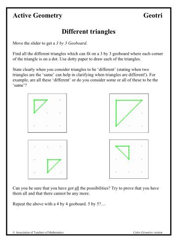 Active Geometry Geoboard tasks