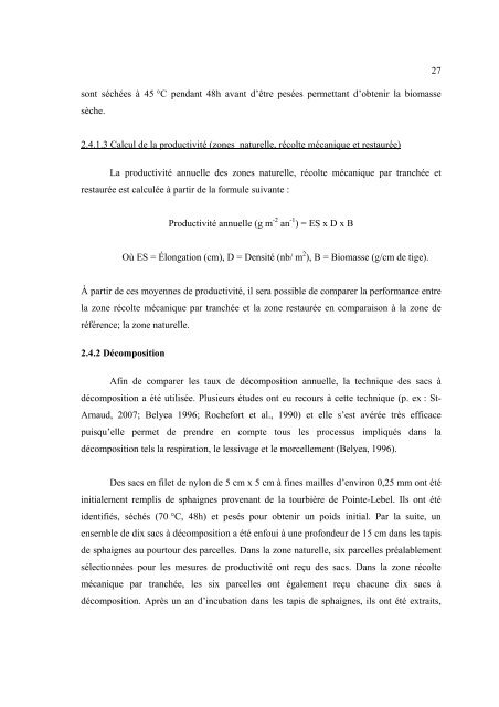 impacts environnementaux d'une nouvelle technique de rÃ©colte de ...