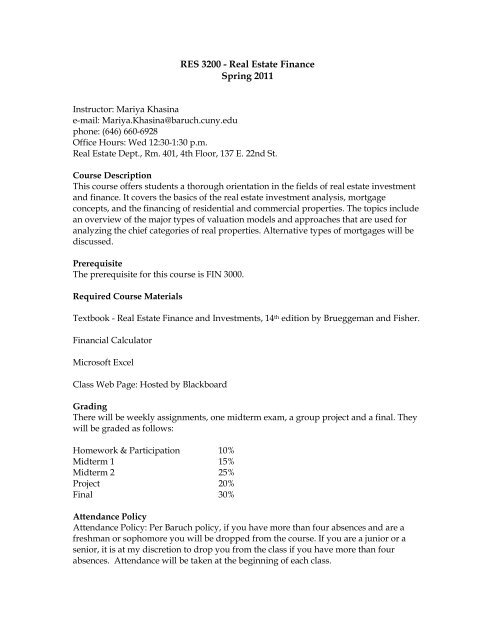 Baruch Final Exam Schedule Spring 2022 Res 3200 - Real Estate Finance - Blogs@Baruch - Cuny