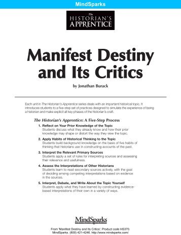 Manifest Destiny and Its Critics - Social Studies School Service