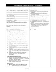 YMCA Camp Counselor Reference Form - American Camp ...