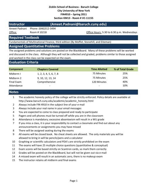 Baruch Final Exam Schedule Spring 2022 Prof. Ameet Padnani - Blogs@Baruch - Cuny