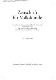 der Zeitschrift für Volkskunde (103. Jahrgang 2007 - Deutsche ...
