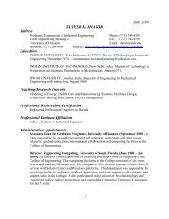 Curriculum Vitae - UH Department of Industrial Engineering