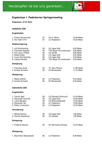 Ergebnisliste neu - LC Paderborn