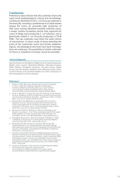 Escherichia coli - Eurosurveillance