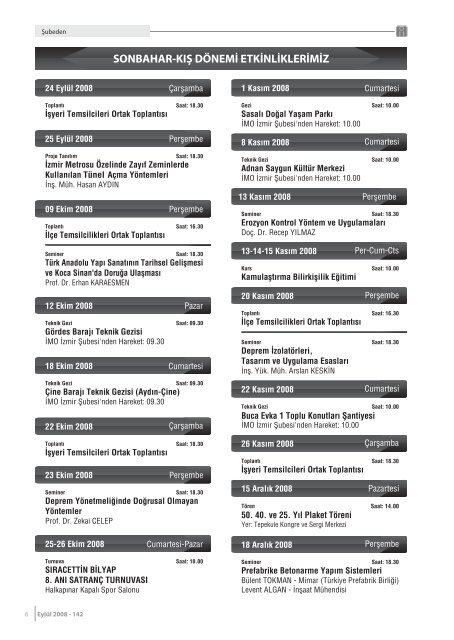 EylÃ¼l 2008 - SayÄ±: 142 (10671 KB) - Ä°zmir - TMMOB Ä°nÅaat ...