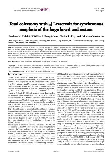 â€žJâ€-reservoir for synchronous neoplasia of the large bowel and rectum