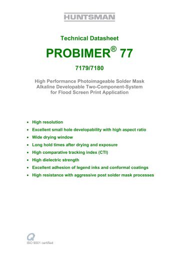 High Performance Photoimageable Solder Mask