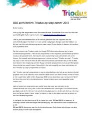 BSO activiteiten Triodus op stap zomer 2012