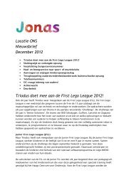 Locatie ONS Nieuwsbrief December 2012 Triodus doet mee aan de ...
