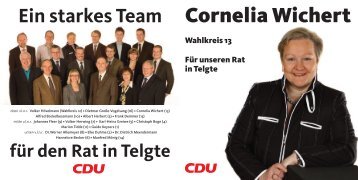 Für unseren Rat in Telgte Ein starkes Team - CDU Ortsunion Telgte