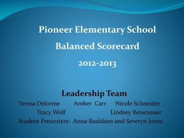 Pioneer Continuous Improvement Plan - Bismarck Public Schools