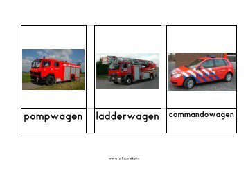 Woordkaarten de brandweer - Juf Janneke
