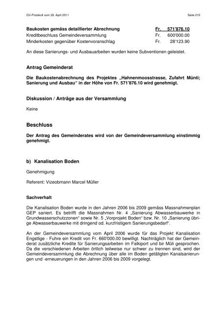 protokoll ordentliche gemeindeversammlung - Adelboden
