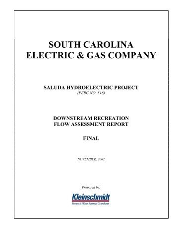 Final Study Report With Appendices - Saluda Hydro Project Relicense