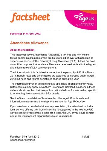 Attendance Allowance - Birmingham Disability Resource Centre