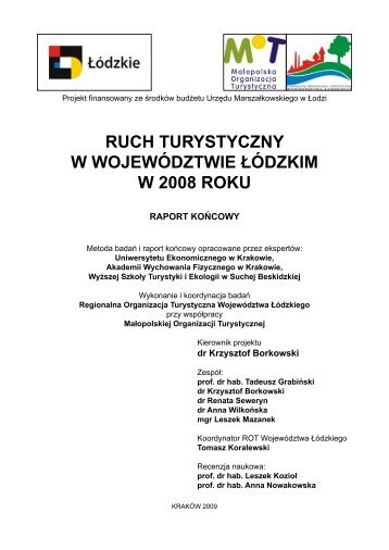 ruch turystyczny w wojewÃ³dztwie ÅÃ³dzkim w 2008 roku - Baza ...