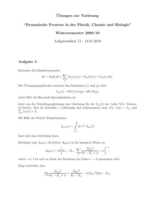 Dynamische Prozesse in der Physik, Chemie und Biologie