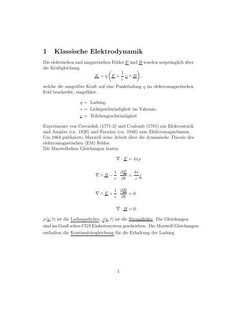 Elektrodynamik: Kapitel 1