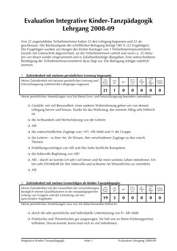 Evaluation Integrative Kinder-TanzpÃ¤dagogik ... - Integrativer Tanz