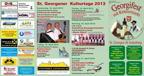 St. Georgener Kulturtage 2013 - Gemeinde St. Georgen ob Judenburg