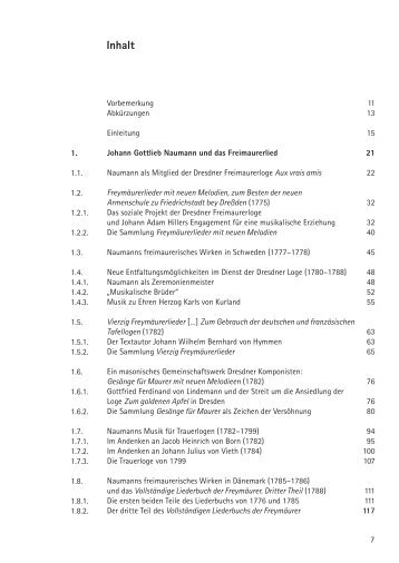 Inhaltsverzeichnis - Ortus-Musikverlag