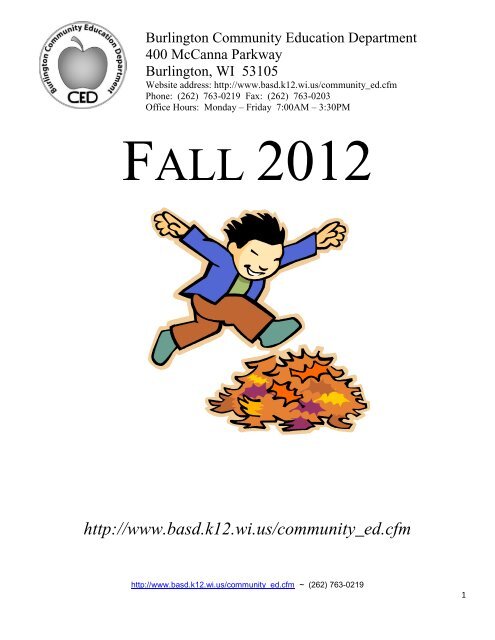 Fall 2012 Booklet - Burlington Area Schools