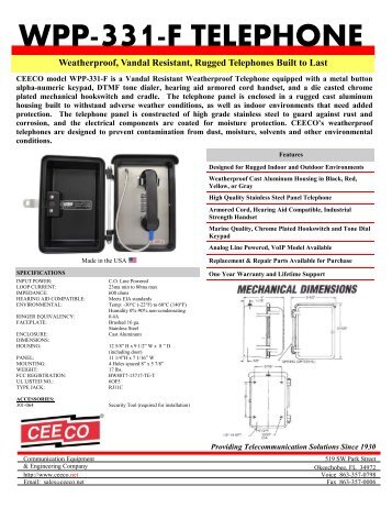 WPP-331-F TELEPHONE - Ceeco.com