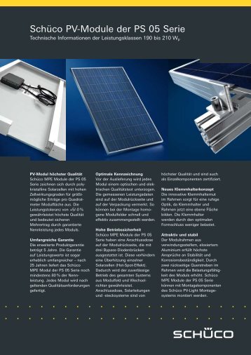 SchÃ¼co PV-Module der PS 05 Serie