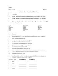 7th Grade Latin Mr. Rietz Test Review Sheet ... - Bgawebsites.org