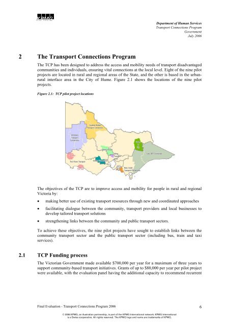 Transport Connections Evaluation Report - TDSA